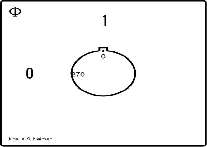 Ausschalter 1polig 90° Unterputzeinsatz,Schlüssel in 0+1 abziehbar 