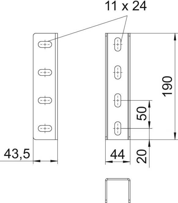 U-Stiel-Verbinder inklusive Flachrundschrauben 200x44 St FT 