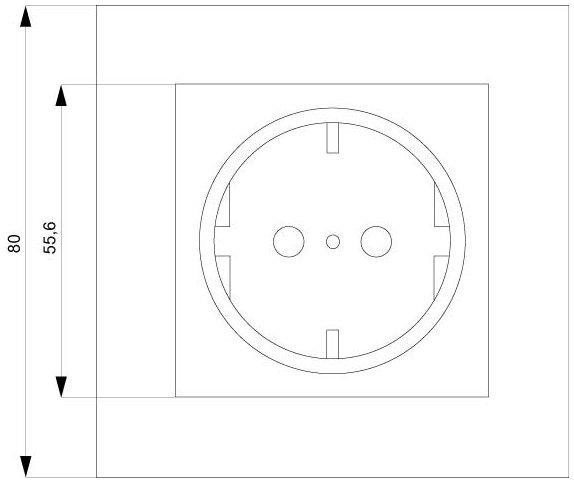 DELTA line Schuko-Steckdose 250V AC 16A Vollplatte 80x80mm titanweiß 