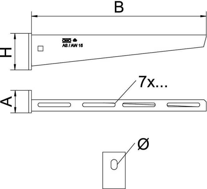 Wand- und Stielausleger mit angeschweißter Kopfplatte B210mm V2A 