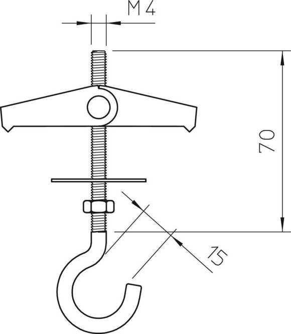 Federklappdübel mit Deckenhaken M4x70mm St G 