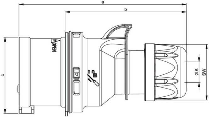 CEE-Phasenwender 16A 5P 6h Turbo Twist 400V 