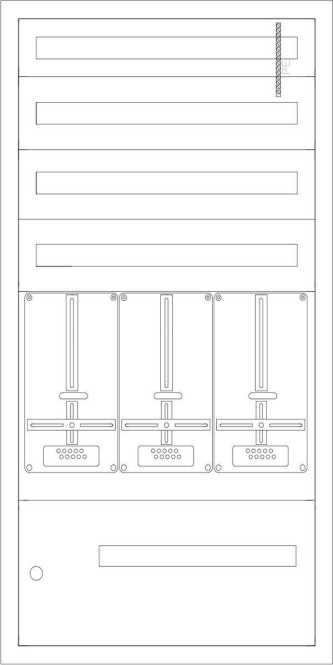 Unterputz Zählerverteiler Steiermark Grau leer U-STR-3/1300-3Z/4NZR 