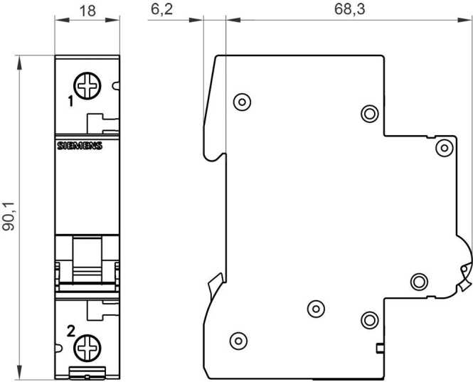 LS-Schutzschalter 1-polig 6kA C-Char 13A 1TE 