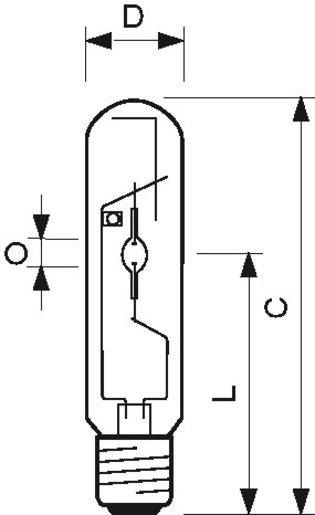 Halogen-Metalldampflampe ohne Reflektor 