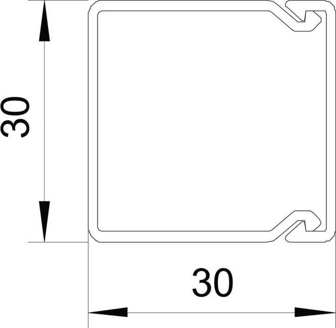 Leitungsführungskanal mit Bodenlochung 30x30 mm steingrau 