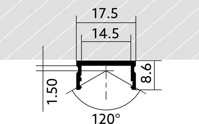 LED Aufbauprofil YT02 Alu eloxiert max. 12 W/m 