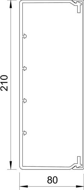 Leitungsführungskanal mit Bodenlochung 80x210 mm reinweiß 