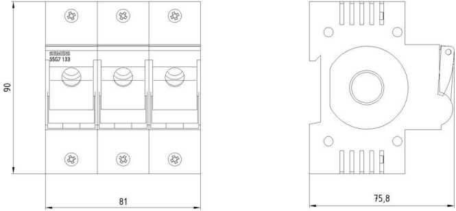 MINIZED-Lasttrennschalter für NEOZED-Sicherungseinsatz 35A D02 3pol. 