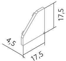 Endkappe zu LED Eckprofil YT04 Aluminium 