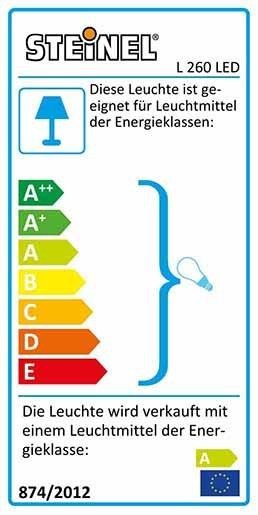 LED - Aussensensorleuchte L 260 LED E27 8W 3000K 450lm IP44 Edelstahö 