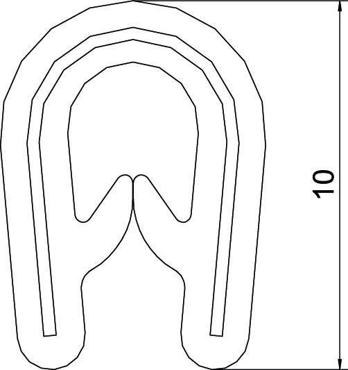 KSB/2-F Kantenschutzband für Bleche PVC schwarz 0,75-2mm 10m Rolle 