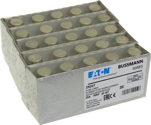 Sicherungseinsatz Niederspannung 25 A AC 500 V D2 gL/gG IEC träge 