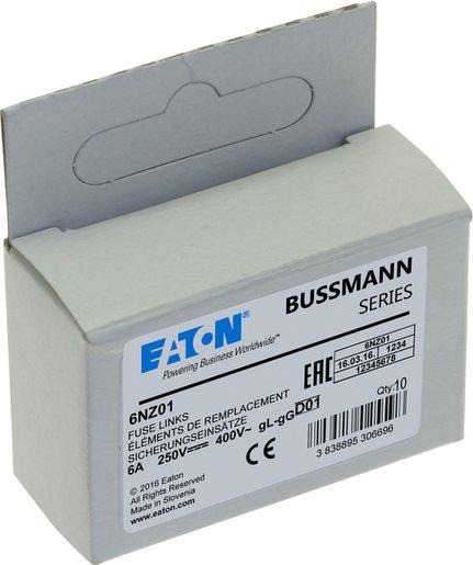 Sicherungseinsatz Niederspannung 6 A AC 400 V D01 gL/gG IEC träge 