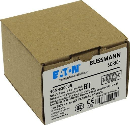 Sicherungseinsatz Niederspannung 16 A AC 500 V NH000 gL/gG IEC 