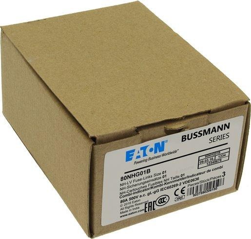 Sicherungseinsatz Niederspannung 80 A AC 500 V NH01 gL/gG IEC 