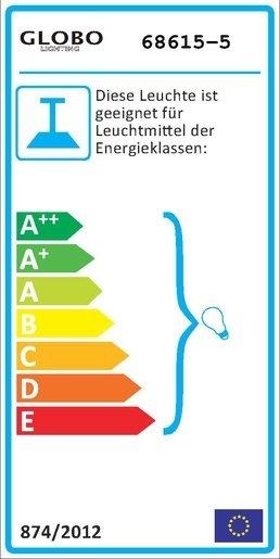 ILLIMANI Hängeleuchte 5 x E14 40W nickel matt alabaster Optik 