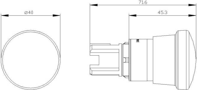 NOT-HALT Pilz-Drucktaster 22mm rund KST rot 40mm Zugentriegelung 