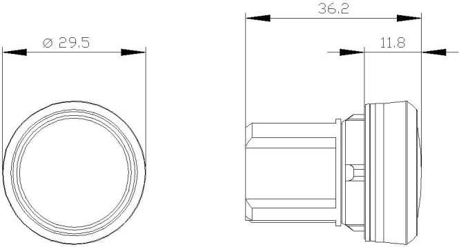 Leuchtmelder 22mm rund KST rot Linse Glatt 