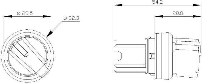 Knebelschalter beleuchtbar 22mm rund MET sw/ws Knebel kurz 2 Schaltst. 
