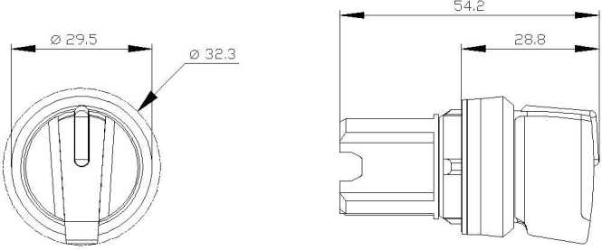 Knebelschalter beleuchtbar 22mm rund MET sw/ws Knebel kurz 3 Schaltst. 