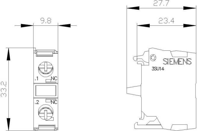 Kontaktmodul 1 Schaltglied 1Ö Schraubanschluss für Frontplattenbefest. 