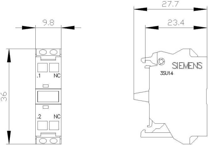 Kontaktmodul 1 Schaltglied 1Ö Federzuganschluss für Frontplattenbefest 