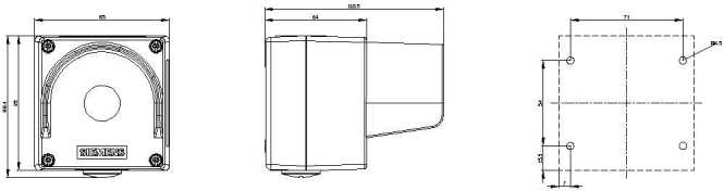 Gehäuse für Bef.ger. 22mm rnd MET Oberteil gelb Schutzkr. 1 Bef.stelle 