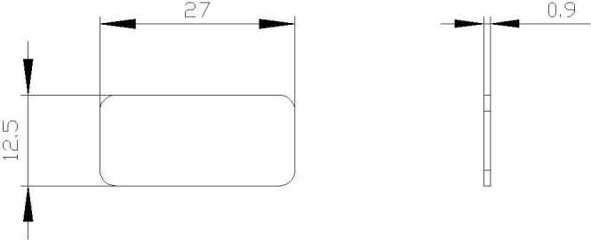 Bezeichnungsschild für Schildgröße 12,5x27mm schwarz ohne Aufschrift 