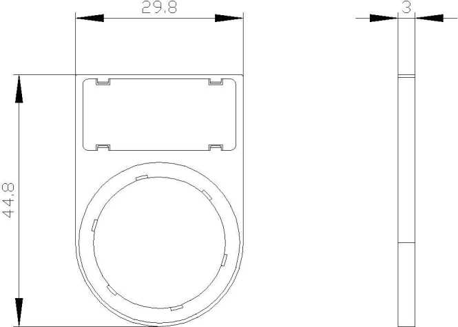 Schildträger flach unten abgerundet sw für Schild 12,5x27mm schnappen 