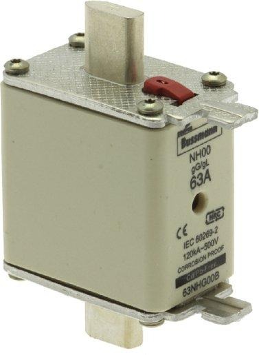 Sicherungseinsatz Niederspannung 63 A AC 500 V NH00 gL/gG IEC 