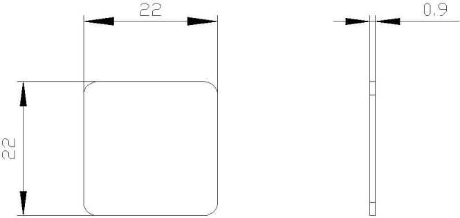 Bezeichnungsschild zum Kleben auf Gehäuse Schildgrösse 22x22mm schwarz 