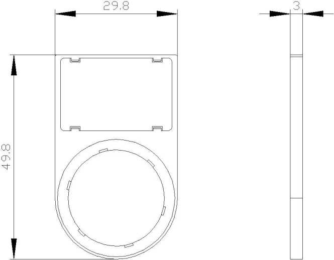 Schildträger Rahmen abgerundet SW für Schild 17,5x27mm zum Schnappen 