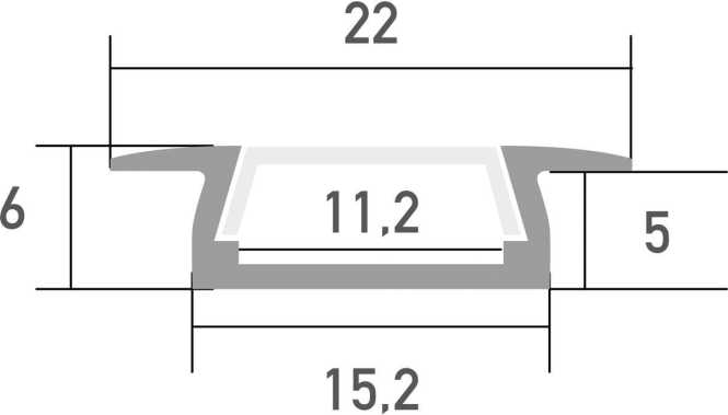 LED Profil MICRO ALU-K Aluprofil Einbau 2m 
