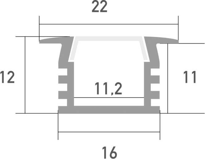 LED Profil PDS 4K Aluprofil Einbau 2m 