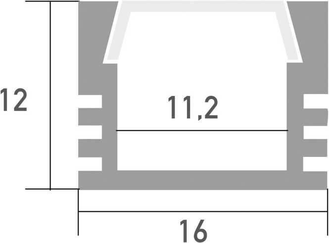 LED Profil PDS4-ALU Aluprofil 2m 