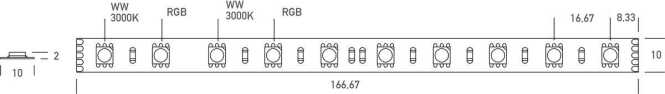LED - Band RGBW 13W/m 60LED/m 24V IP20 5m 