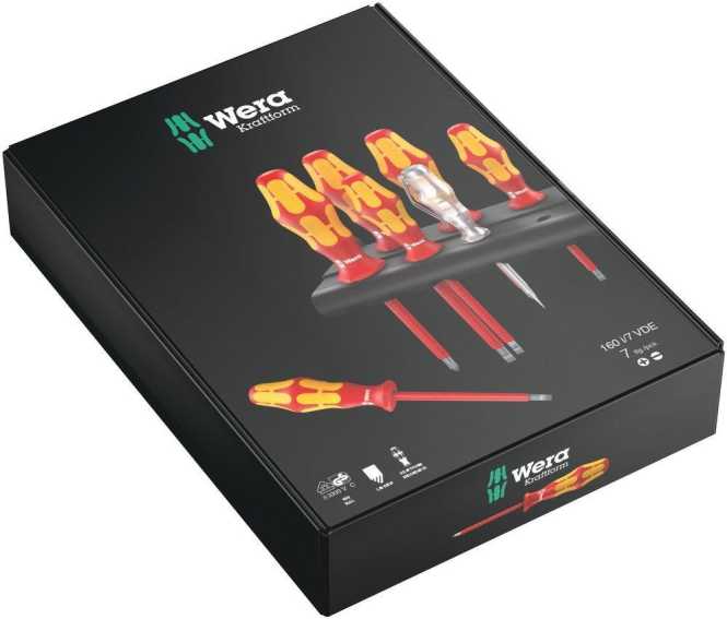 VDE-Schraubendrehersatz mit Spannungsprüfer 7-tlg. mit PH 1 + PH 2 