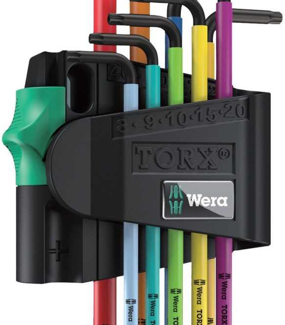 9 TORX Winkelschlüssel im zweikomponentigen Clip TX 8 - TX 40 