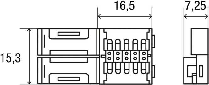 SMARTLED Stoßverbinder für 12mm Band 5 polig 