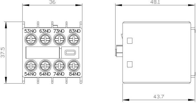 Hilfsschalterblock 4S, stromb.: 1S, 1S, 1S, 1S 