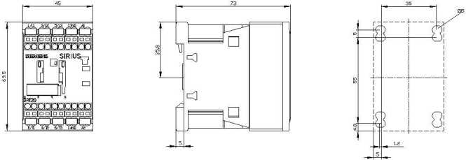 Schütz AC3 3kW/400V 1S AC230V 50/60Hz 3pol. S00 