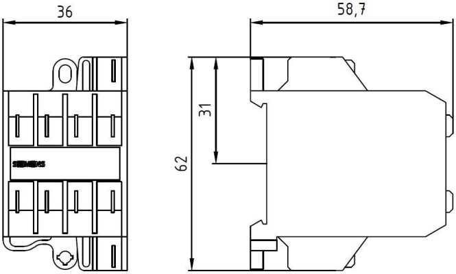 Motorschütz EKS 3S+1Ö AC-Bet. AC230V 45-450Hz mit 6,3x0,8mm 
