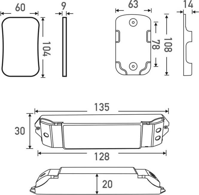 Dimmer Set Mini Single Color M1 + M3 RF 