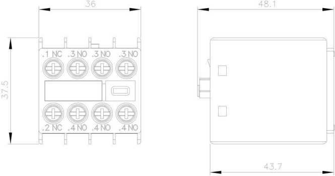 Hilfsschalterblock 3S+1Ö Strombahnen 1Ö1S1S für Hilfs-/Motorsch.S00/S0 