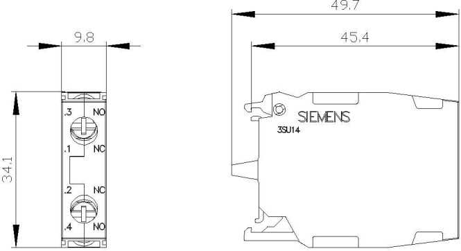 Kontaktmodul mit 2 Schaltgliedern 1S+1Ö 