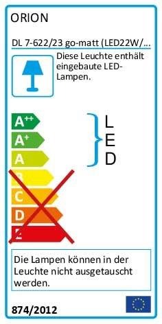 Deckenleuchte gold-matt LED 22W 2100lm 3000K DM:23cm H:2,4cm 