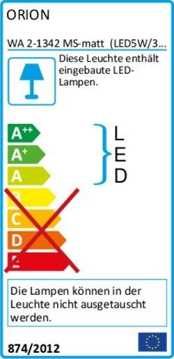 Wandleuchte Messing-matt LED 5W 300lm 3000K L:46cm mit Schalter 