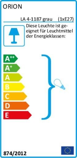Schreibtischleuchte School 1xE27 max. 40W grau 