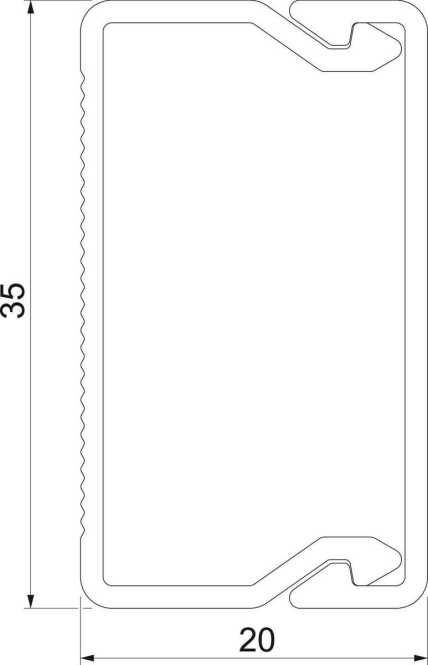 Leitungsführungskanal mit Bodenlochung gedeckelt 20x35x2000 cremeweiß 